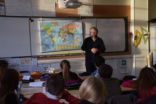 Yvan Bourgnon à l'école Charcot de Ouistreham Riva-Bella