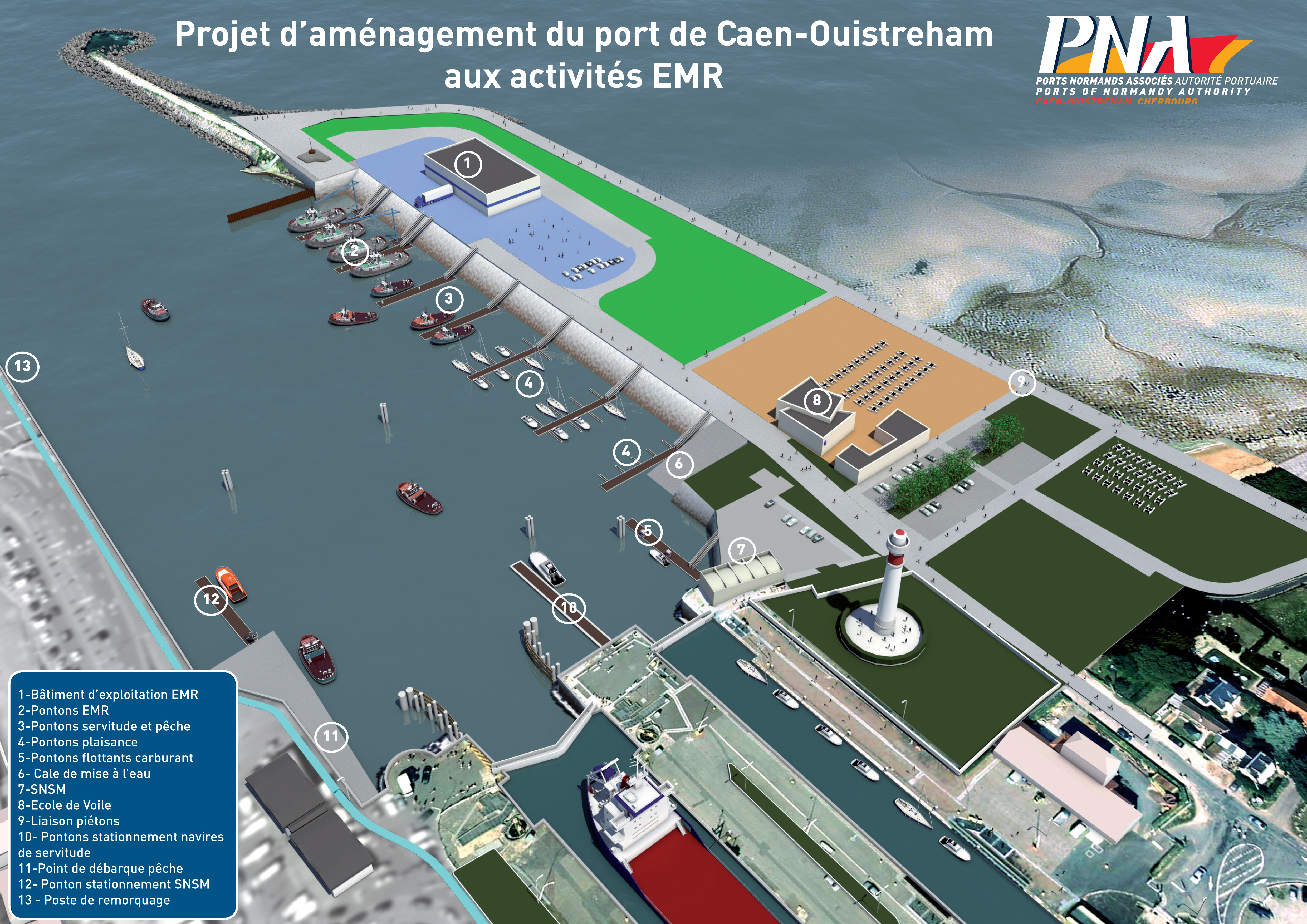 Projet d'aménagement du port de Caen-Ouistreham aux activités EMR